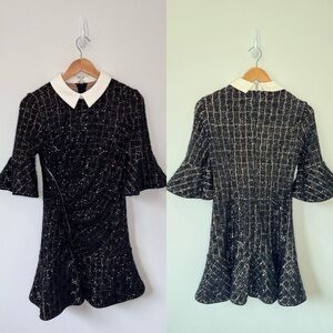 Xueyuanfeng Beaded Black A-Line Mini Dress